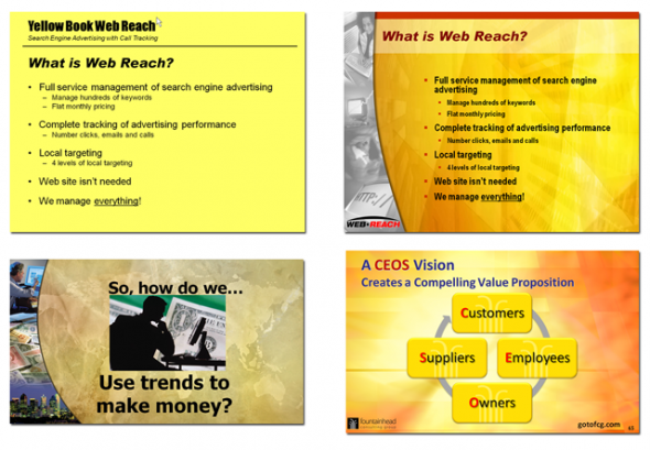 Examples of Yellow in Presentations